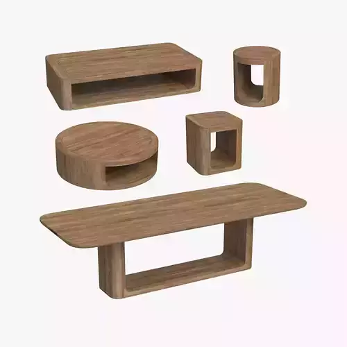 RH Oslo Open Teak Table Set