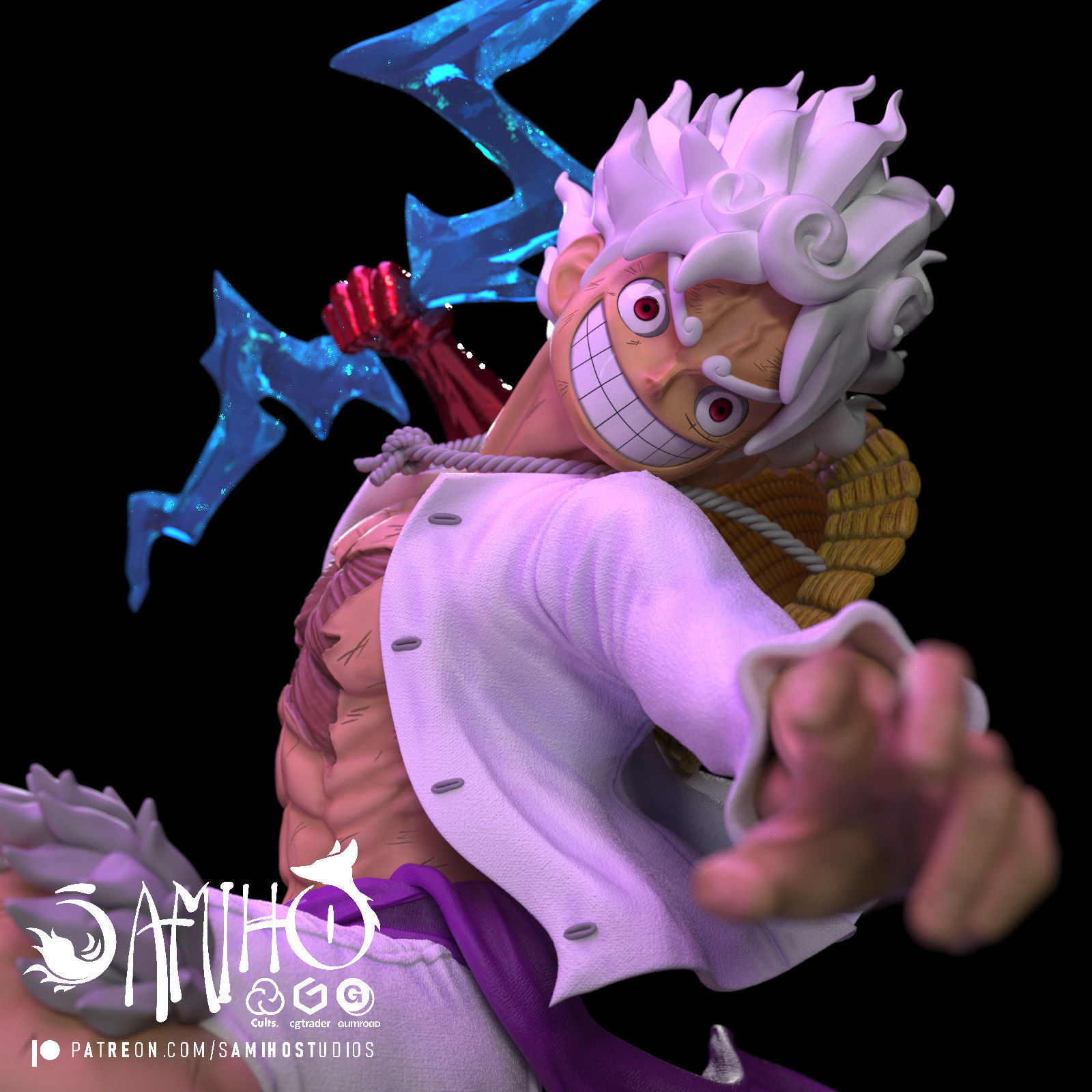 Samiho Studios - Nika Luffy - STLs ready for printing 3D print model_9