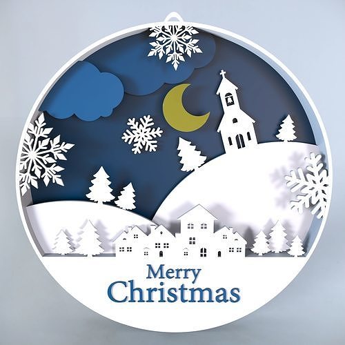 Christmas frame art  3D print model