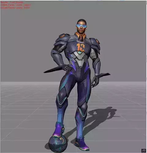 Bruno Halo Striker Low-poly 3D model Bruno Halo Striker Low-poly 3D model