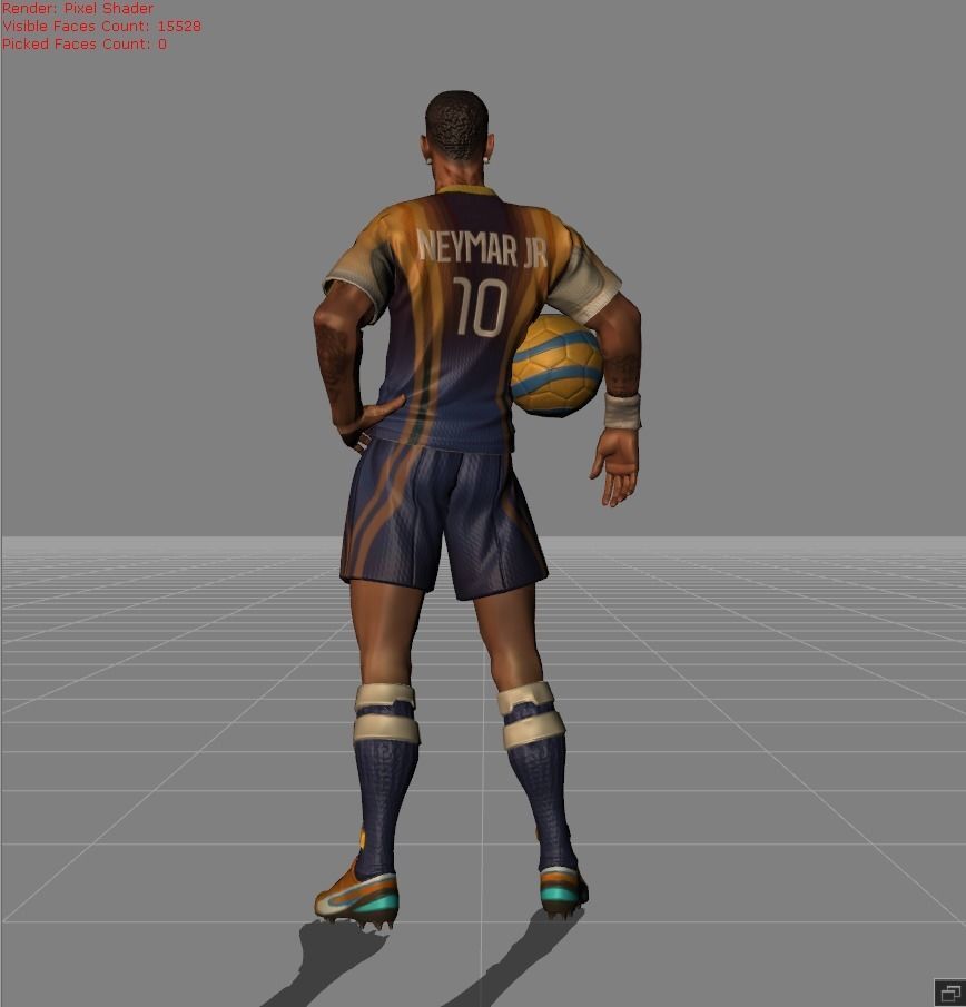 Neymar Jr Bruno Low-poly 3D model_3