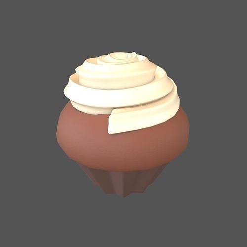 Cup Cake v2 002 Low-poly 3D model