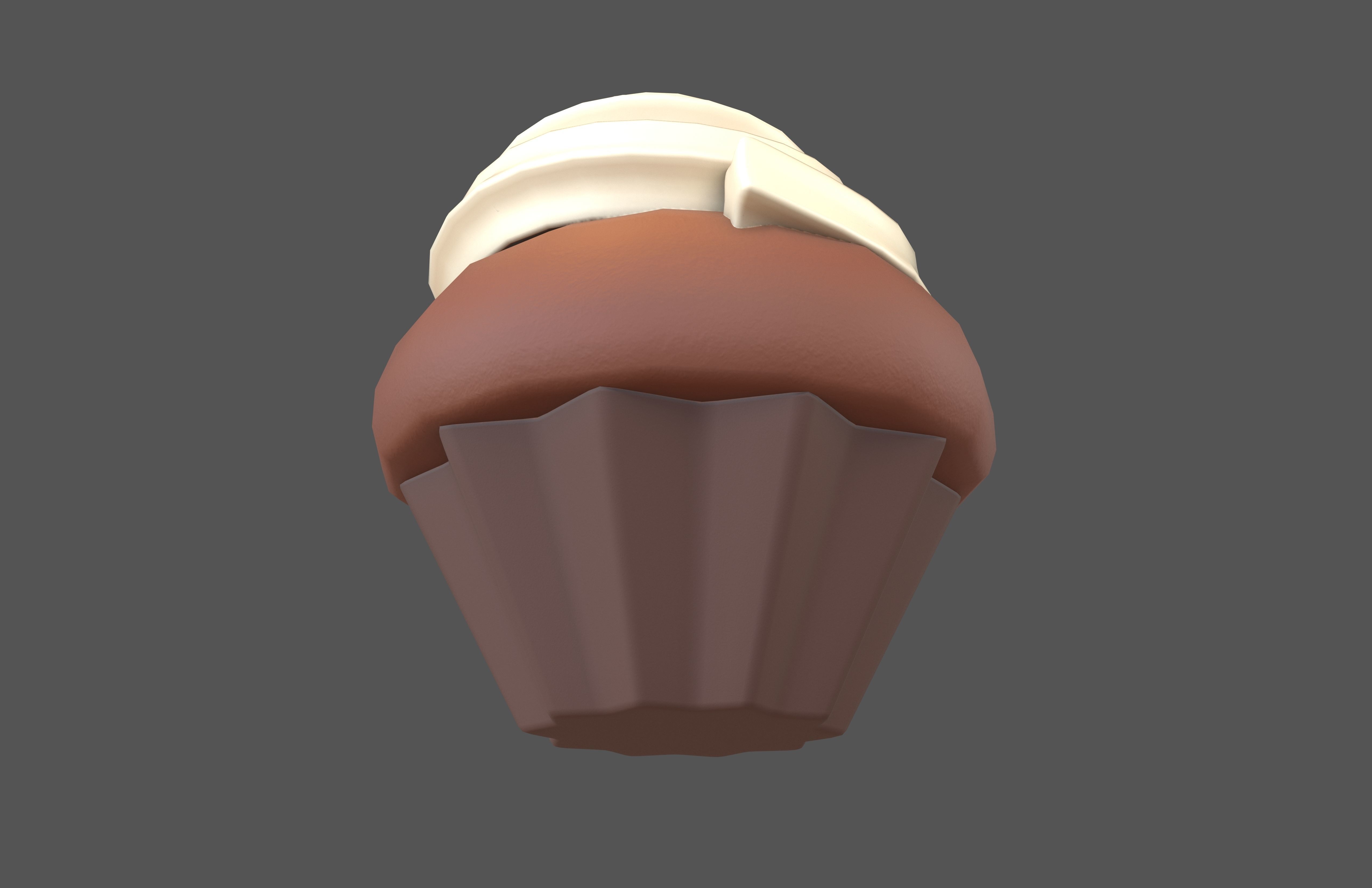 Cup Cake v2 002 Low-poly 3D model_4
