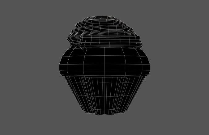 Cup Cake v2 003 Low-poly 3D model 6