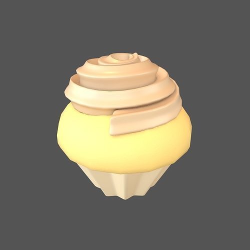 Cup Cake v2 003 Low-poly 3D model