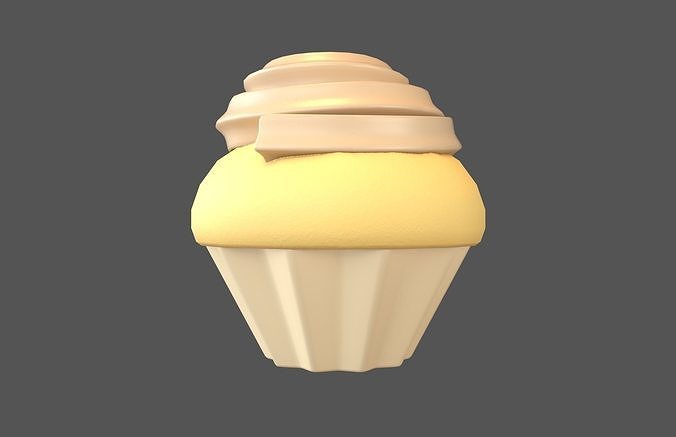 Cup Cake v2 003 Low-poly 3D model 2