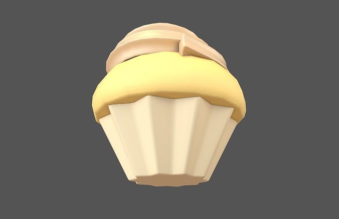 Cup Cake v2 003 Low-poly 3D model 3