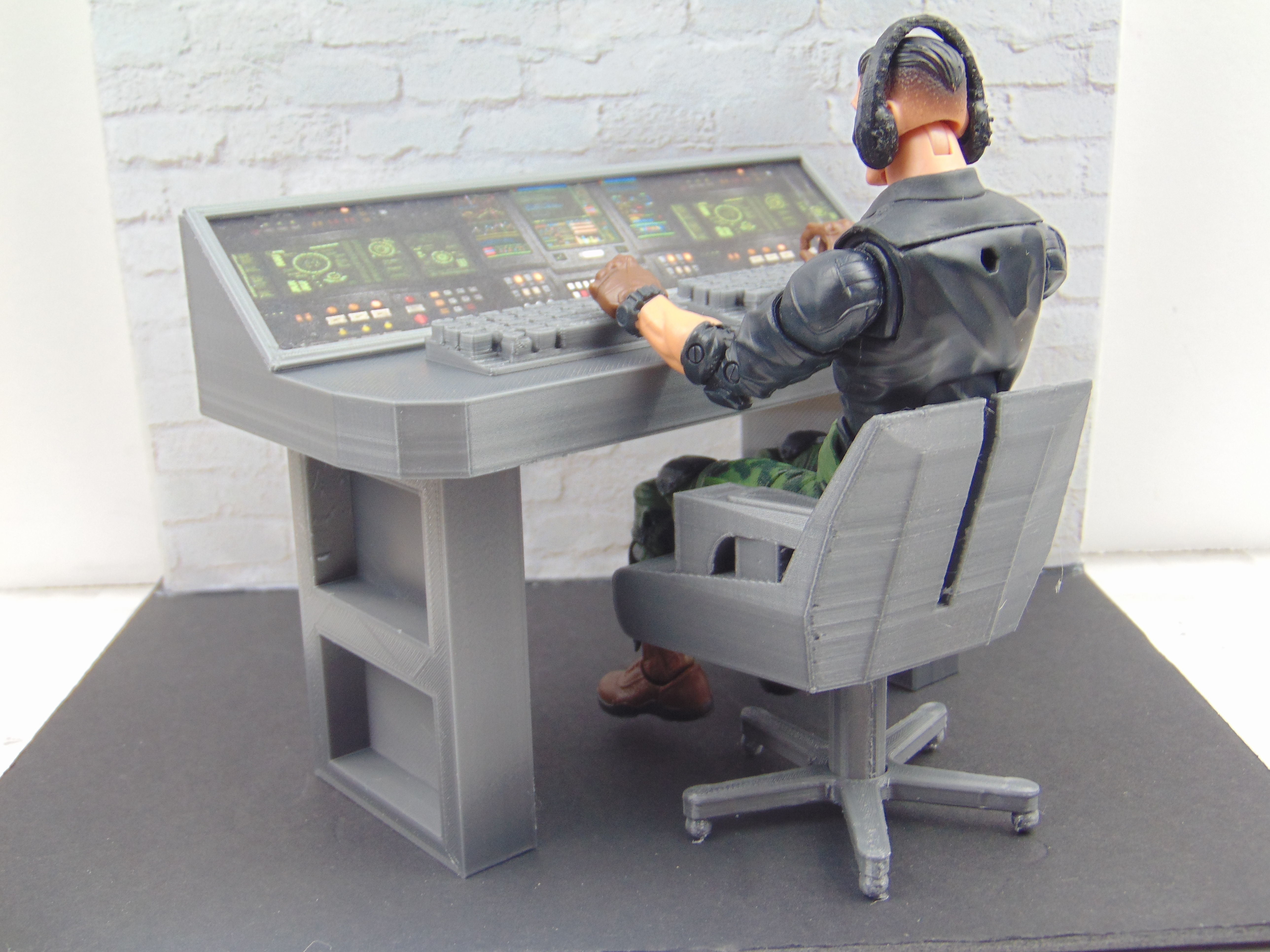 112 Mission Control Panel and Chair Diorama Prop 3D Print Set 3D model ...