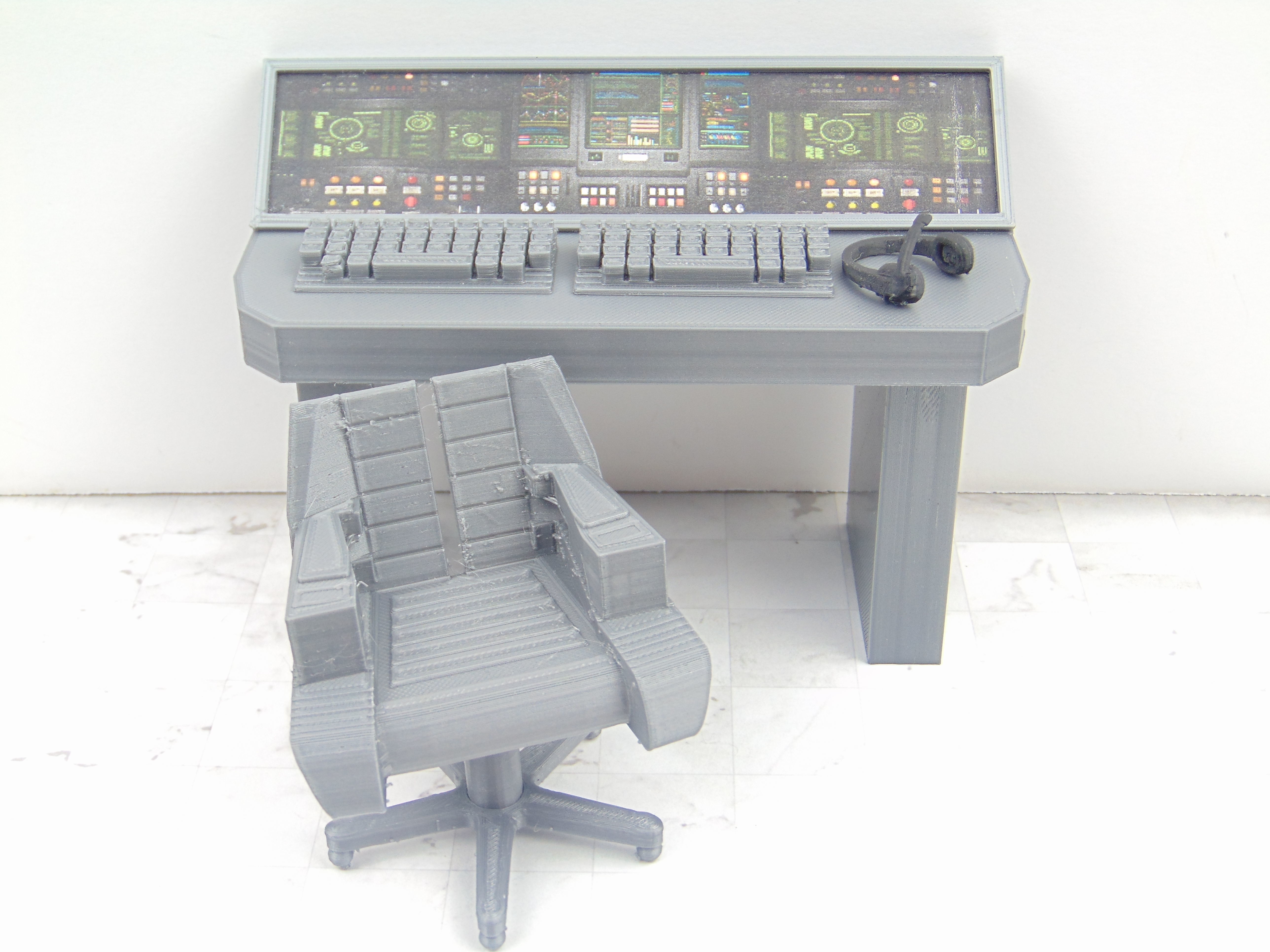 112 Mission Control Panel and Chair Diorama Prop 3D Print Set 3D model ...