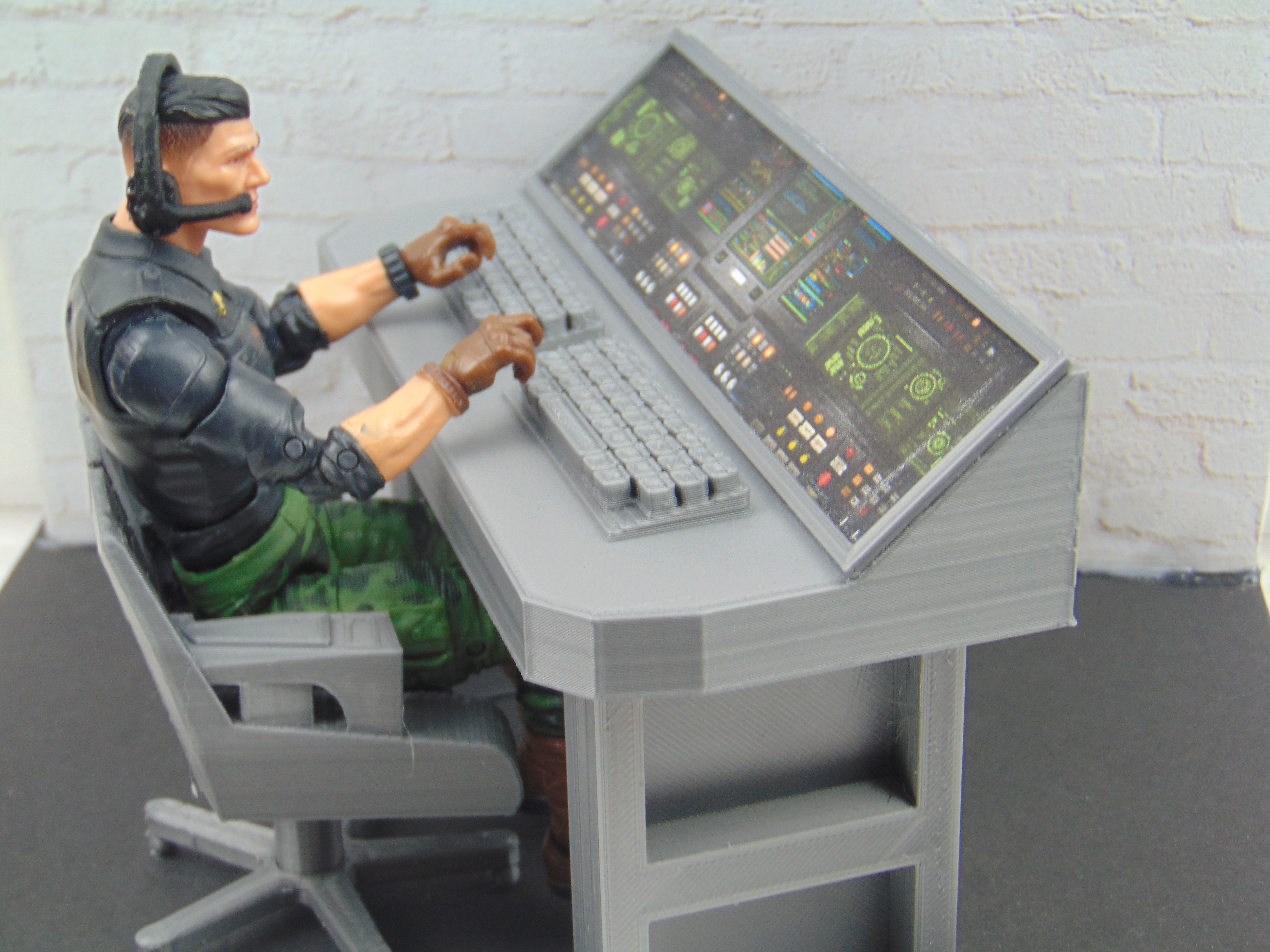 112 Mission Control Panel and Chair Diorama Prop 3D Print Set 3D model ...