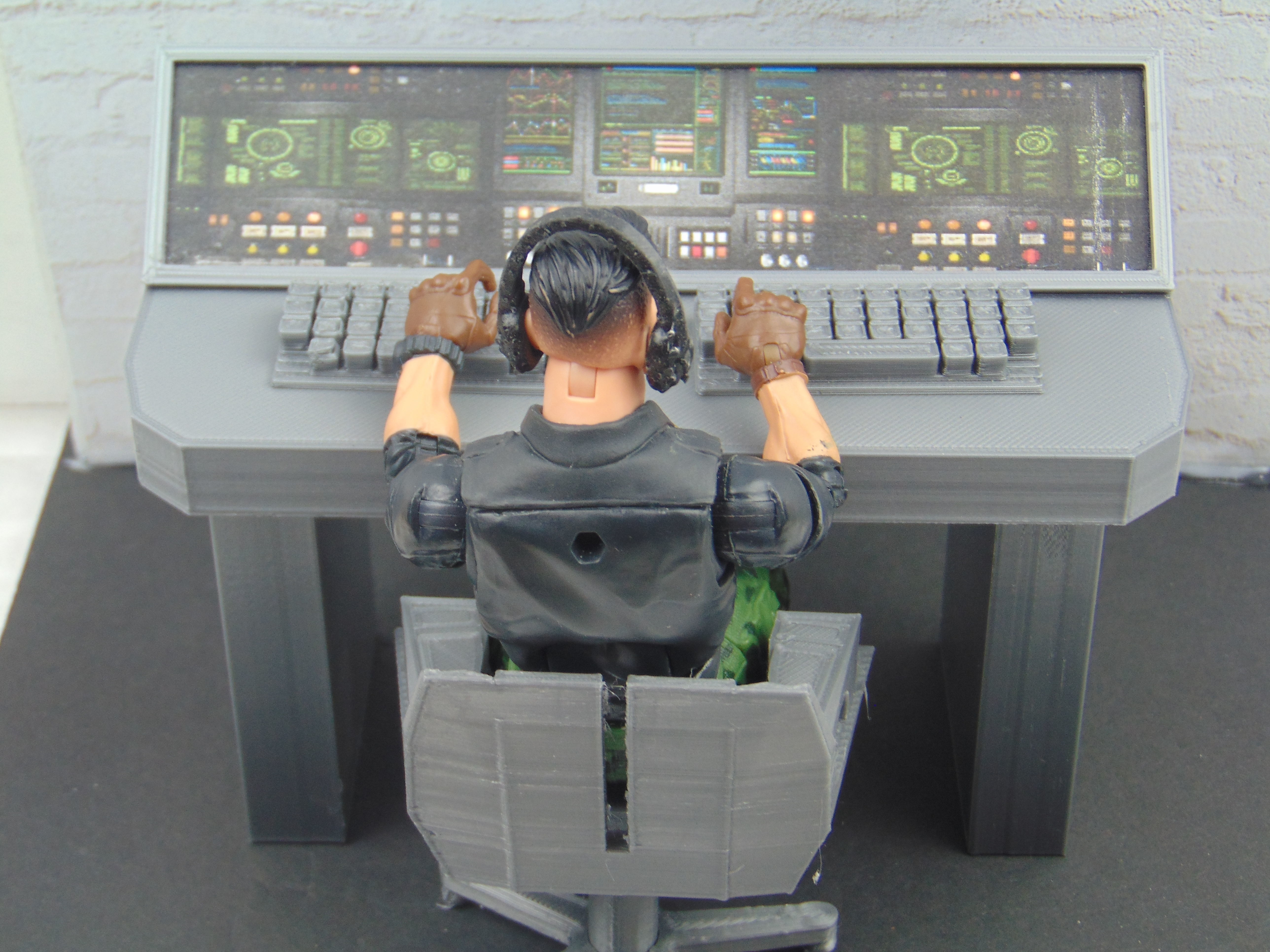 112 Mission Control Panel and Chair Diorama Prop 3D Print Set 3D model ...