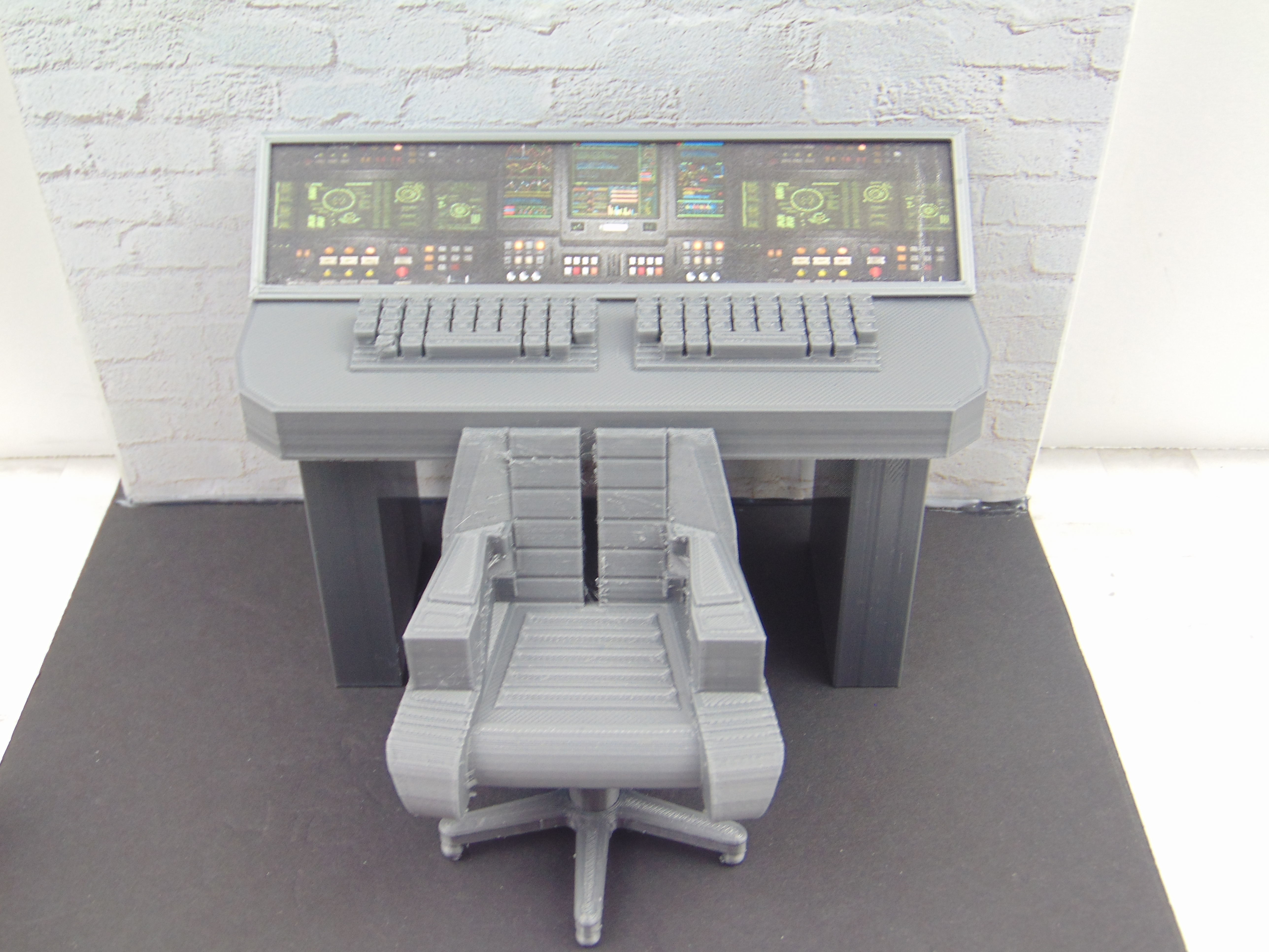 112 Mission Control Panel and Chair Diorama Prop 3D Print Set 3D model ...