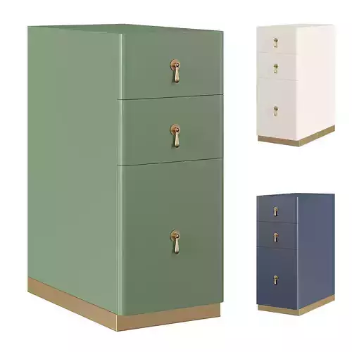 Bedside Table with Faux Leather Upholstery