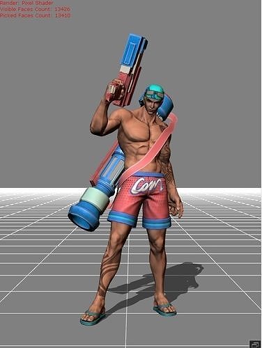 Clint Sun n Sand Low-poly 3D model