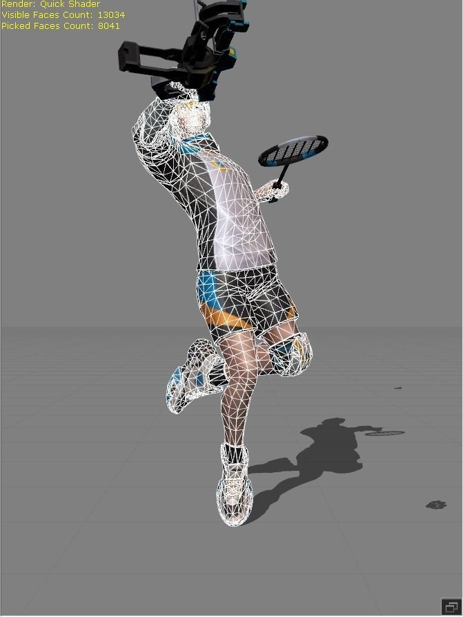 Clint Badminton Champion Low-poly 3D model_4