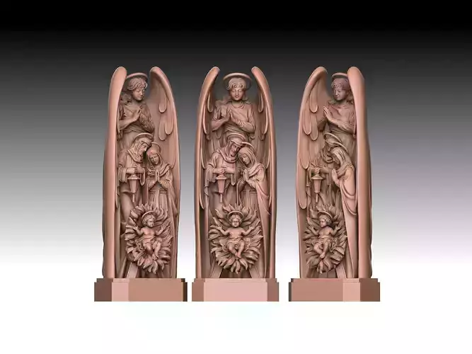 3d model of the holy family on christmas eve 3D print model