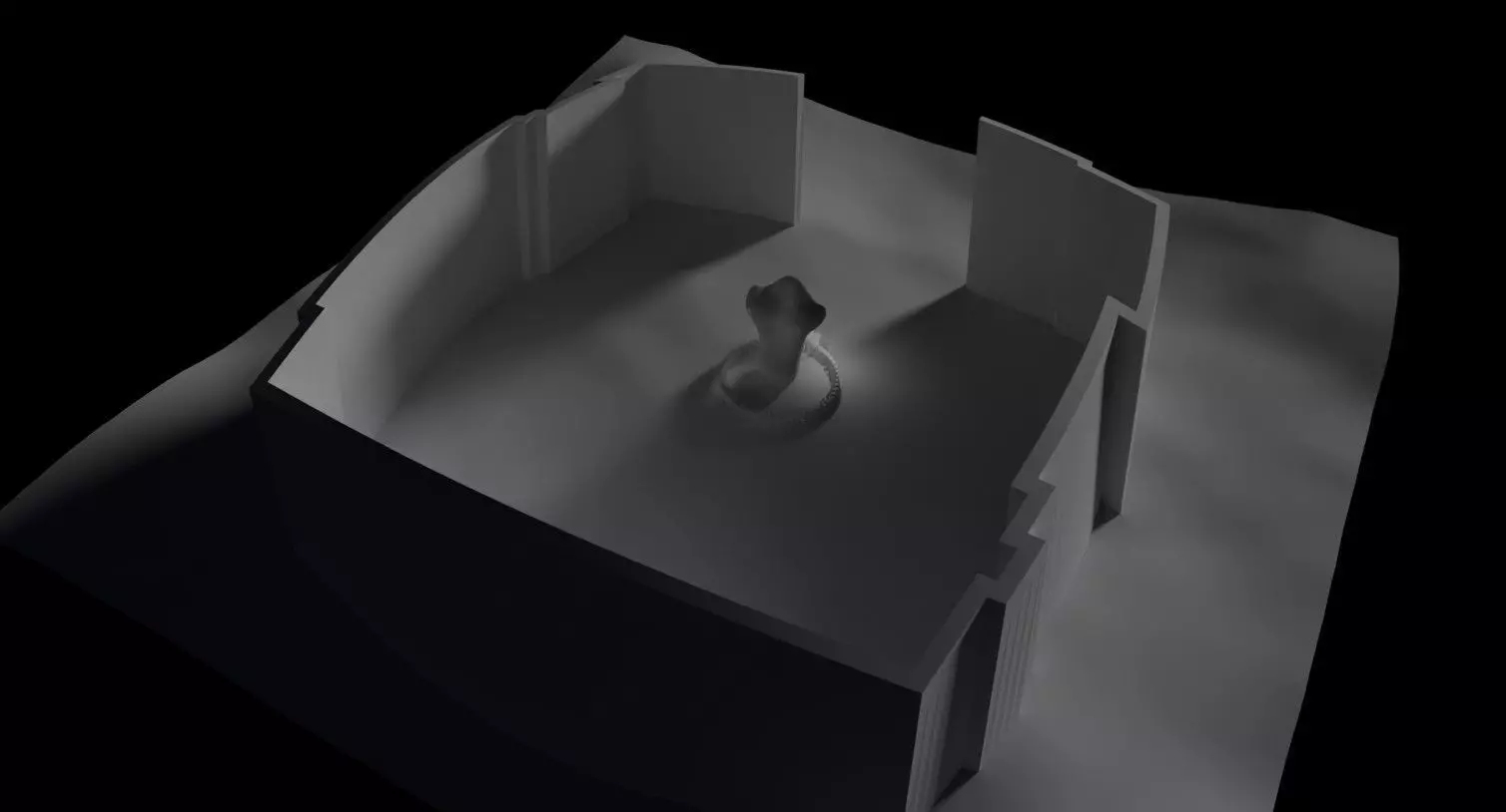 Future scene Low-poly 3D model_0