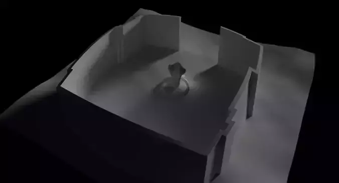 Future scene Low-poly 3D model