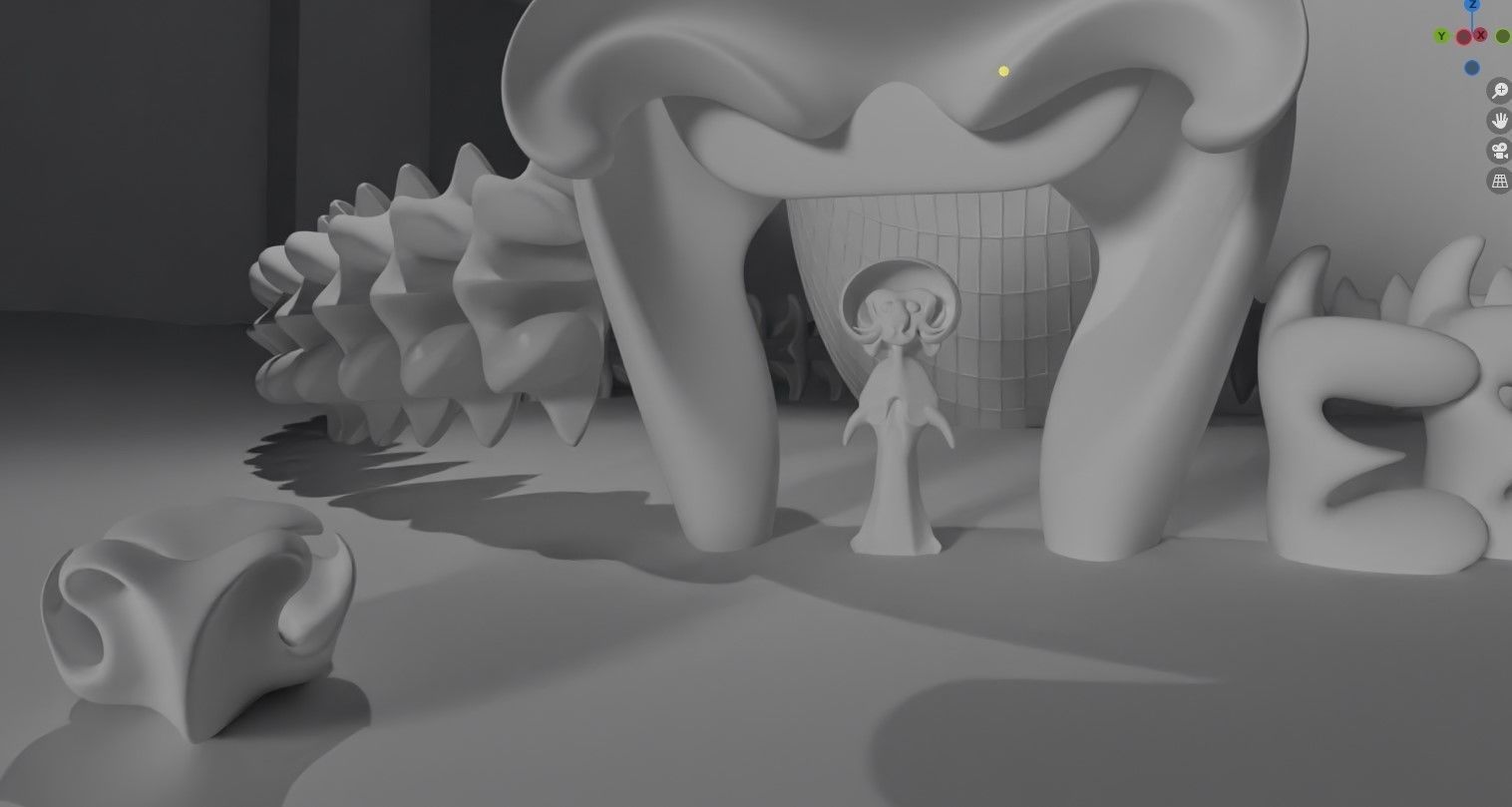 Future scene Low-poly 3D model_2