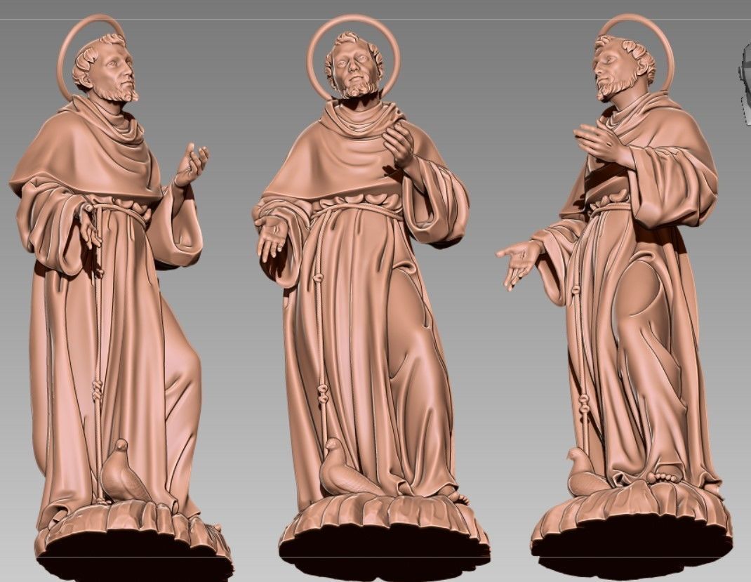 Saint Francis 3D model 3D print model_3