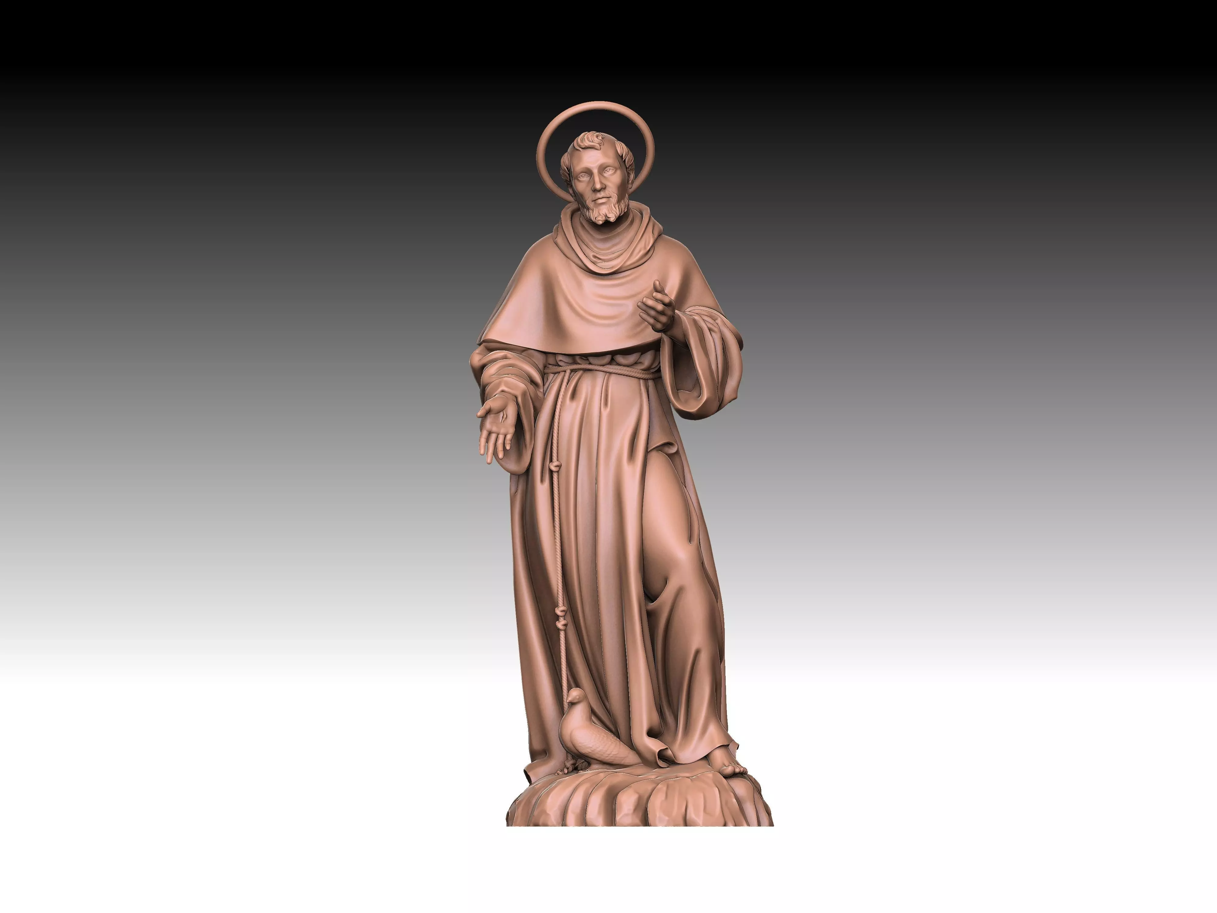 Saint Francis 3D model 3D print model_0