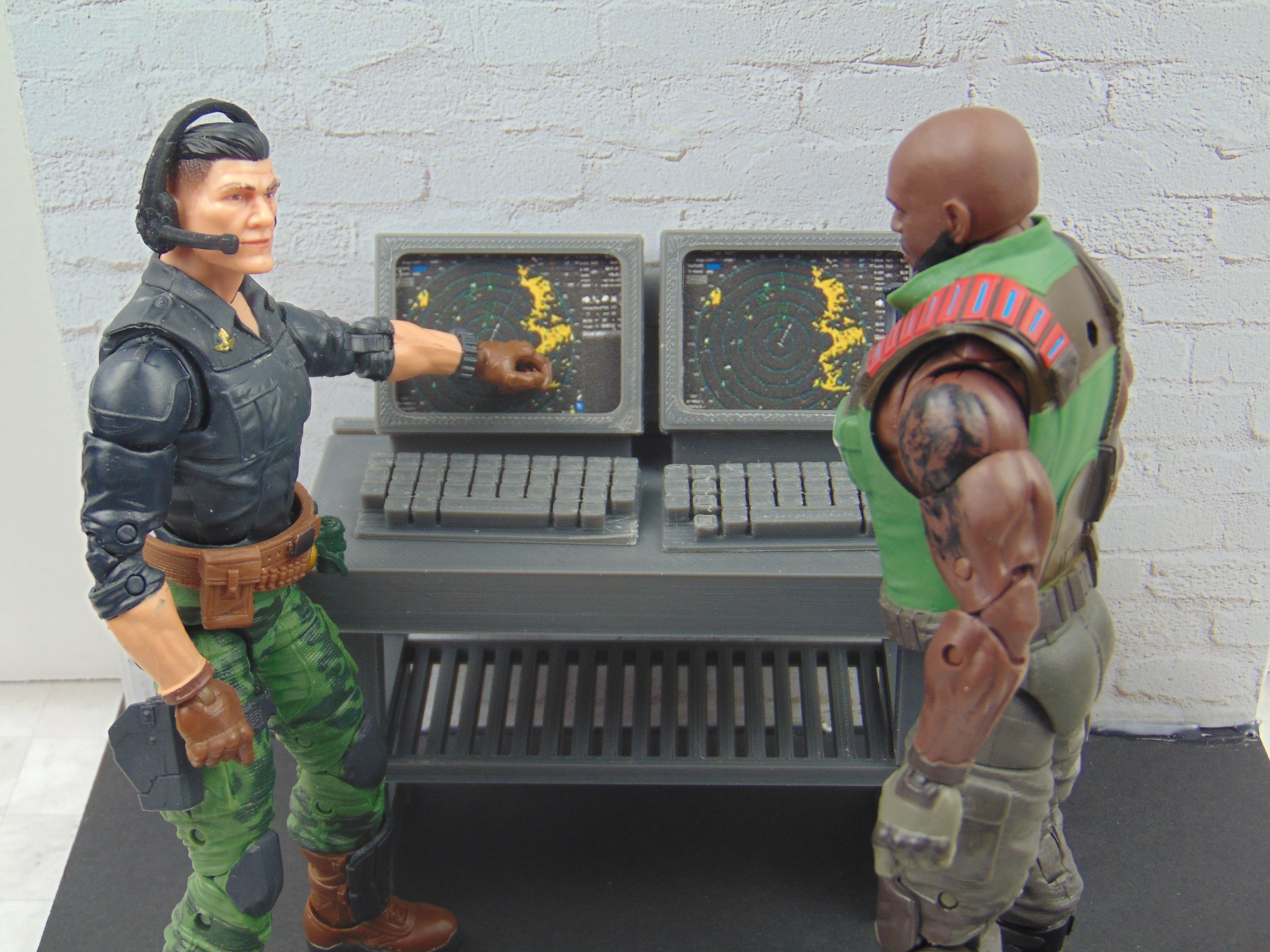 112 GI JOE Mission Control Radar Monitor Diorama Prop Set 3D print model_10