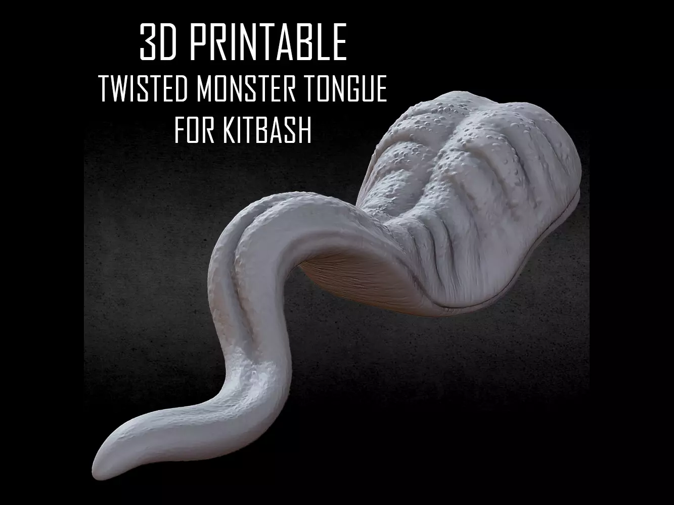 3D PRINTABLE MONSTER TONGUE FOR KITBASH - TWISTED 3D print model