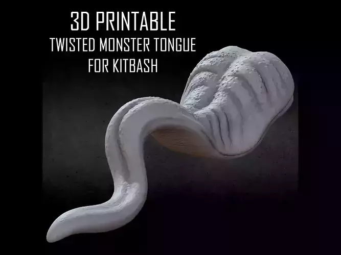 3D PRINTABLE MONSTER TONGUE FOR KITBASH - TWISTED