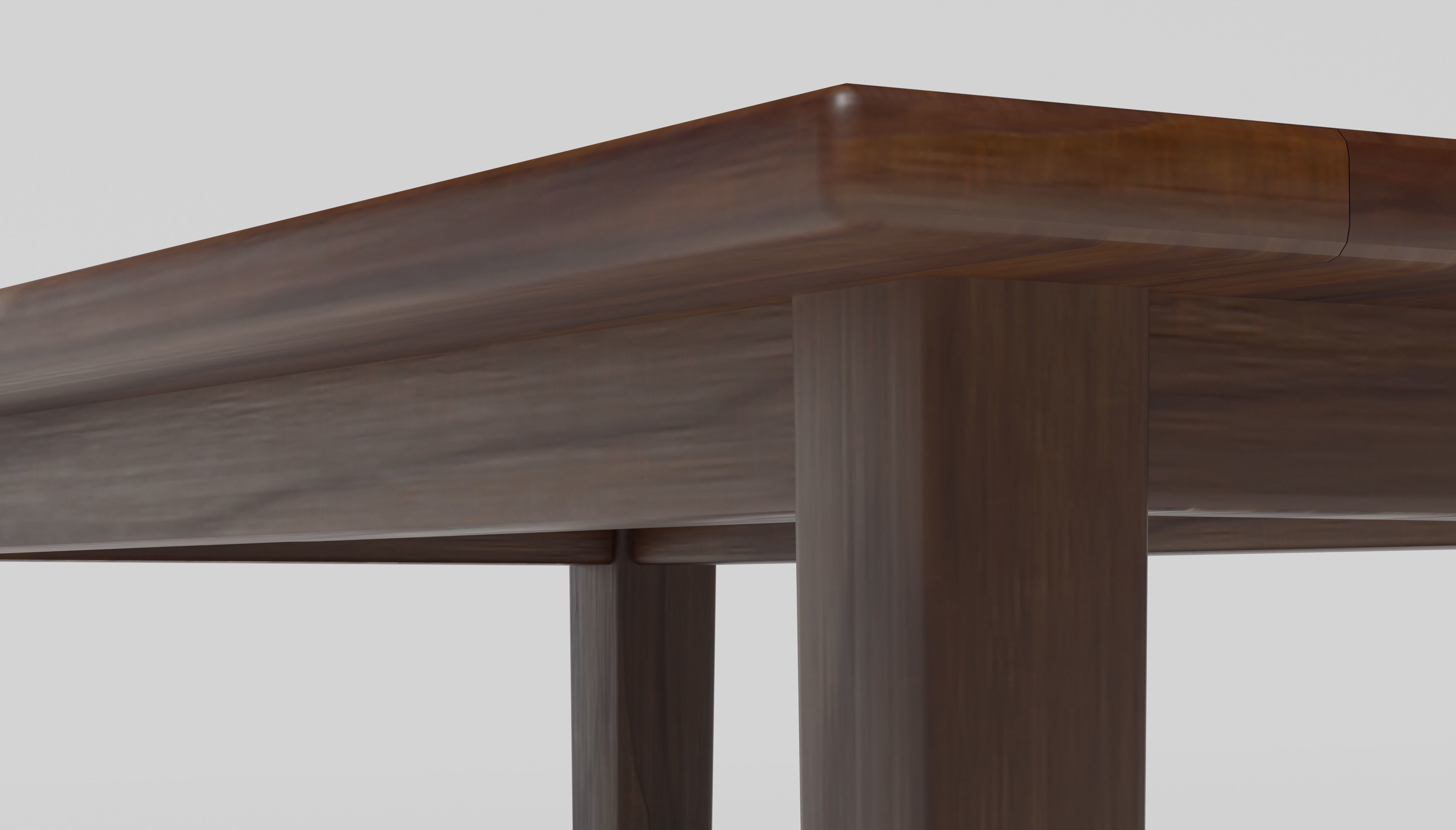 Farmhouse Table Free low-poly 3D model_2