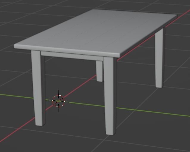 Farmhouse Table Free low-poly 3D model_5