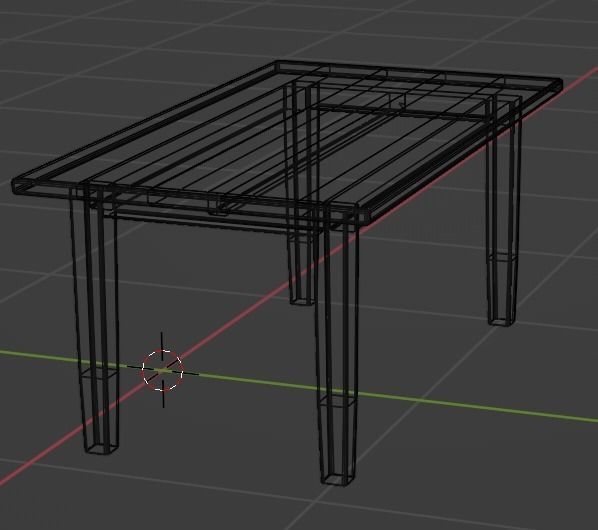 Farmhouse Table Free low-poly 3D model_6