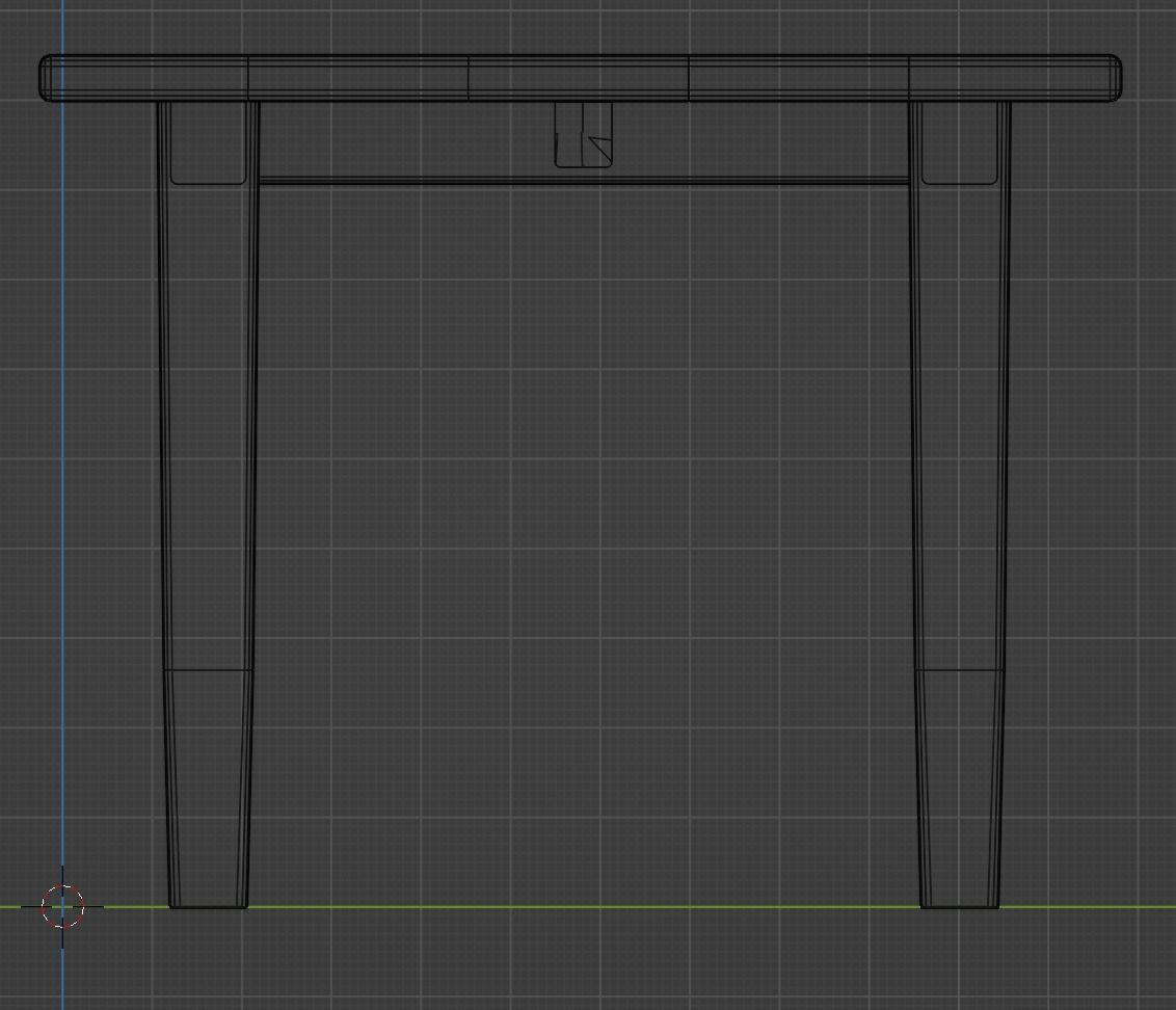 Farmhouse Table Free low-poly 3D model_7