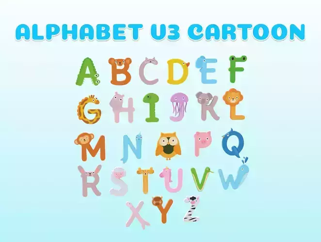 Cartoon Animal Alphabet v003