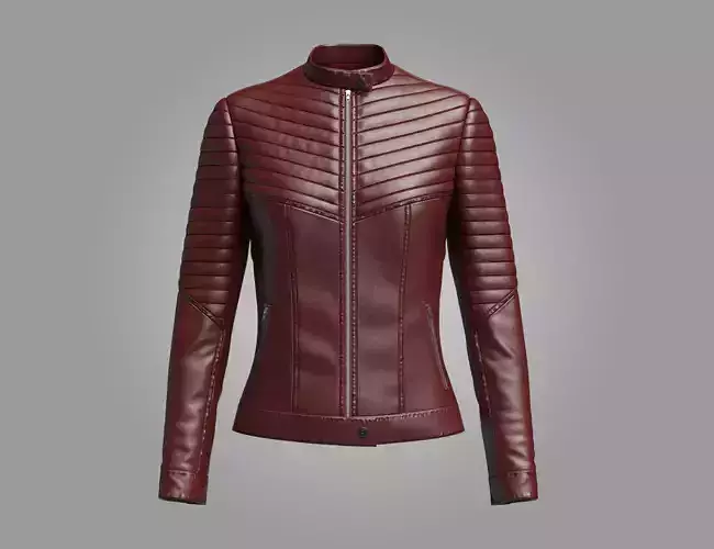 Female Leather Jacket 3d Model