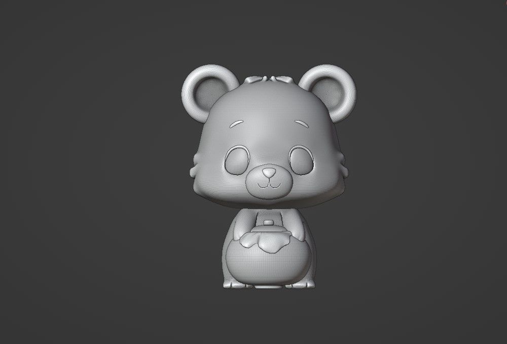 bear and honey 3D print model_1