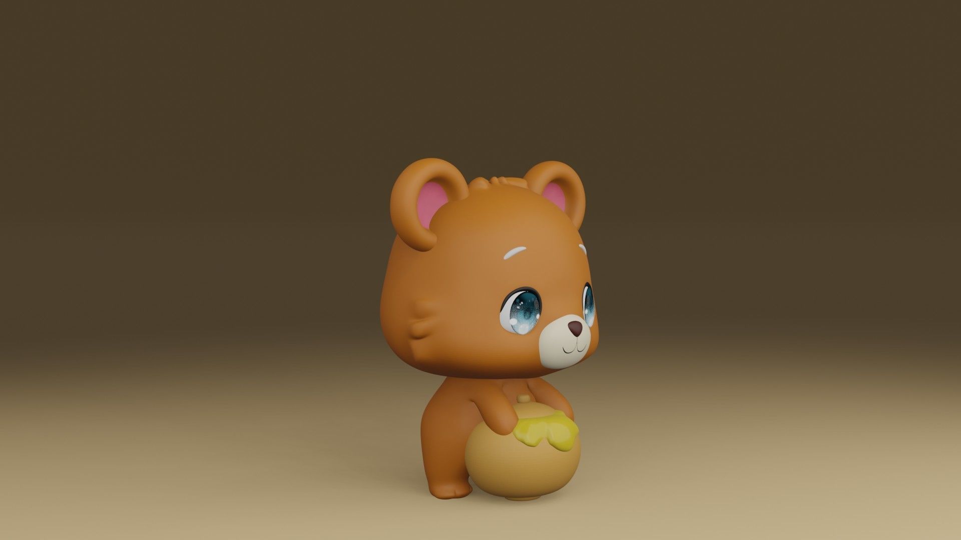bear and honey 3D print model_7