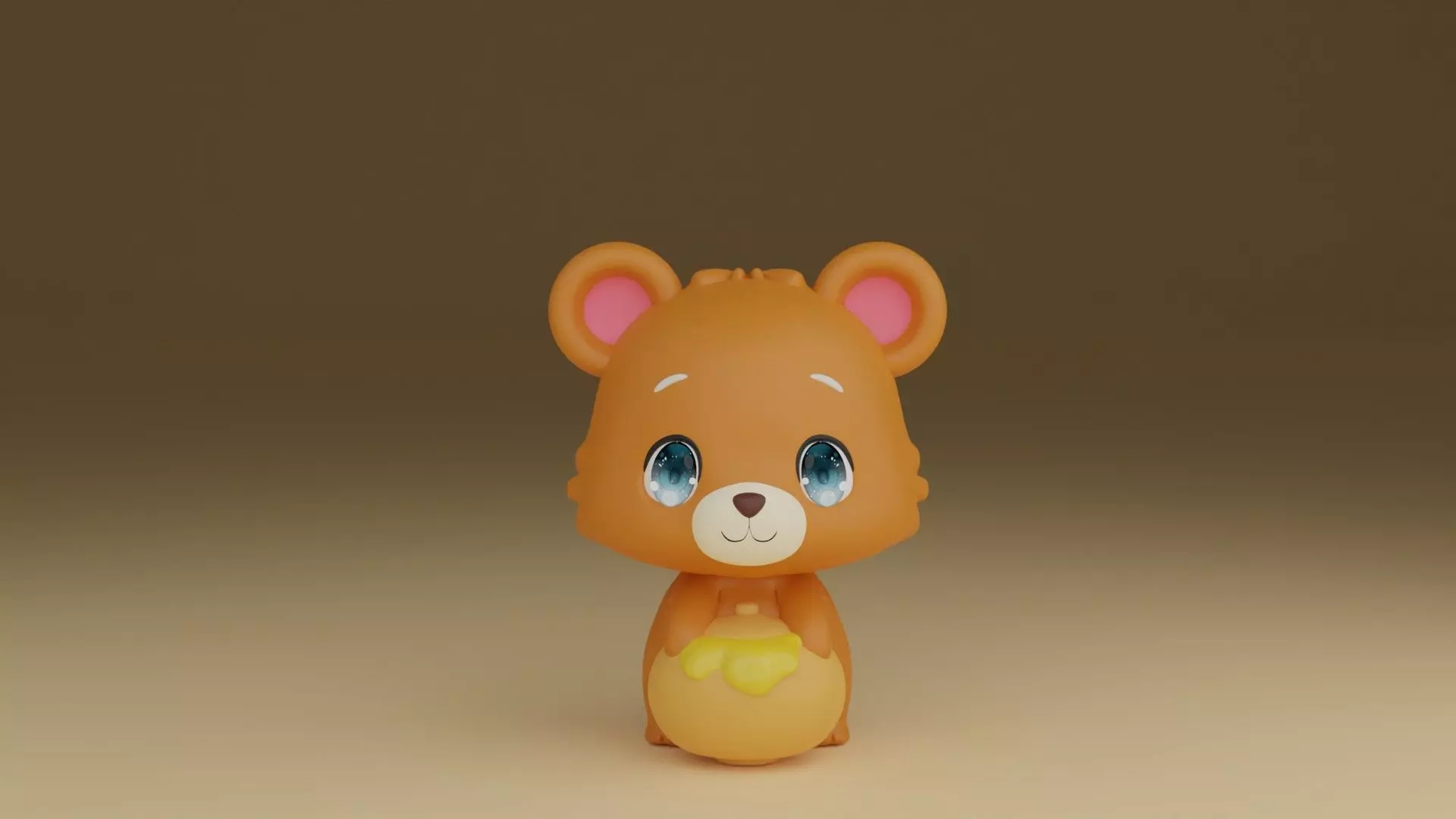 bear and honey 3D print model_0