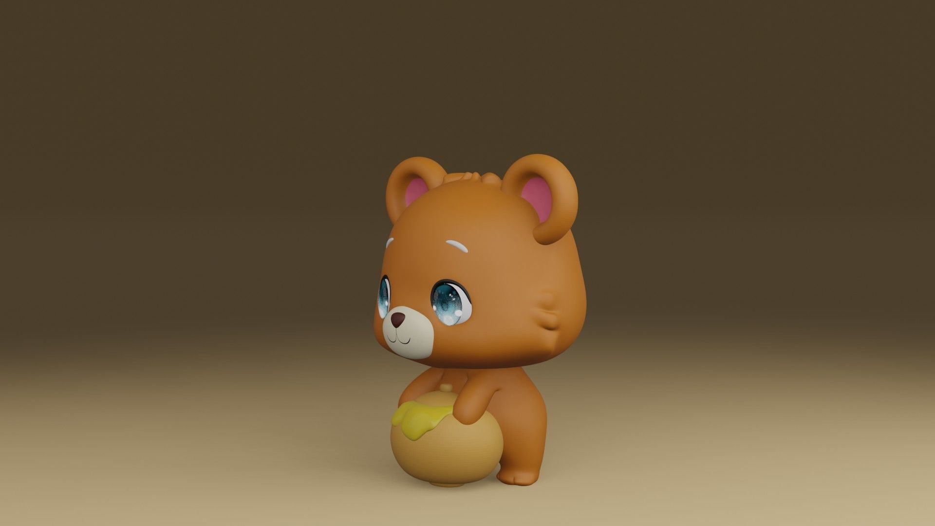 bear and honey 3D print model_13