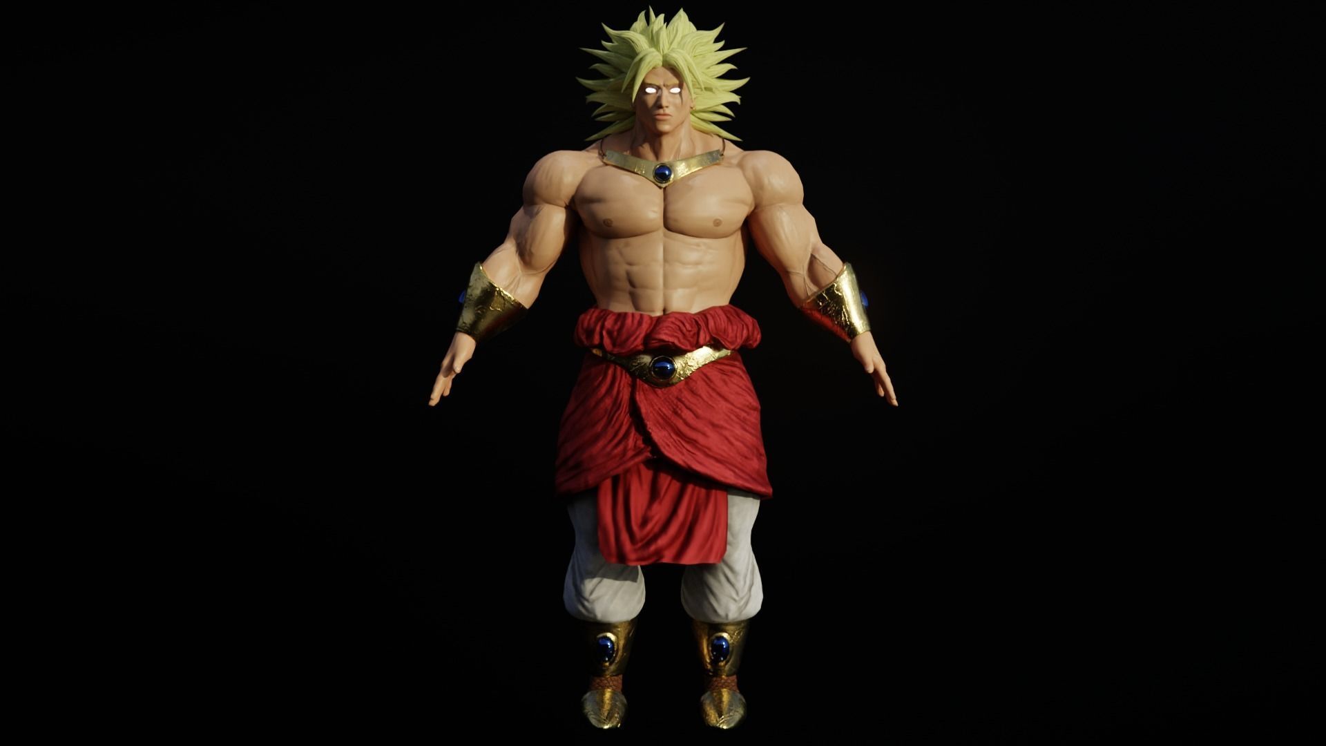 Broly Low-poly 3D model_2