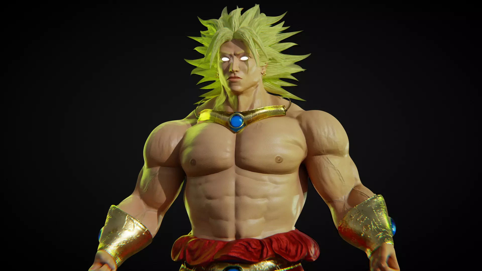 Broly Low-poly 3D model_0