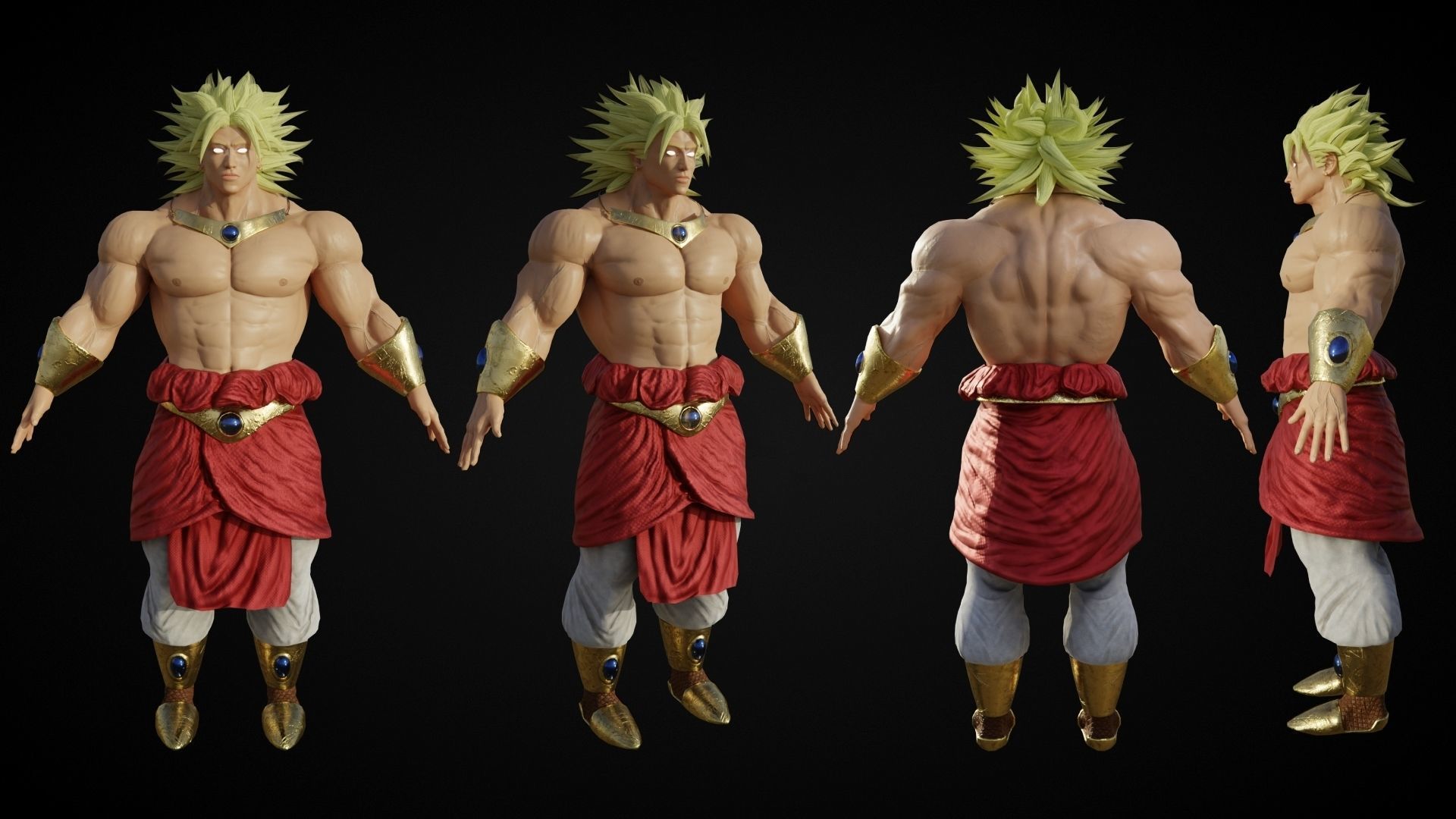 Broly Low-poly 3D model_1