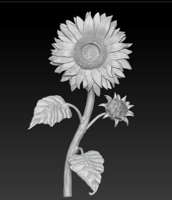 Sunflower - Ready for 3D Print 3D print model_4
