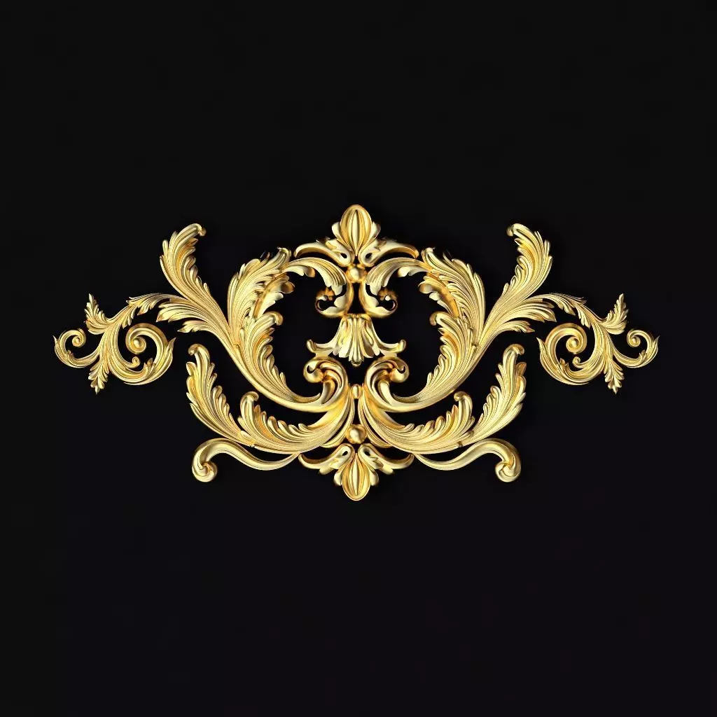 Central decor ornament for furniture 3D model_0