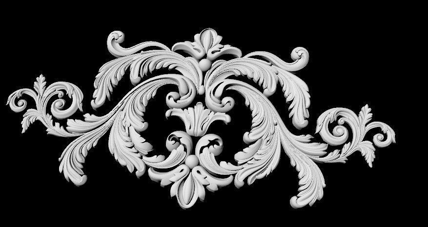 Central decor ornament for furniture 3D model_5