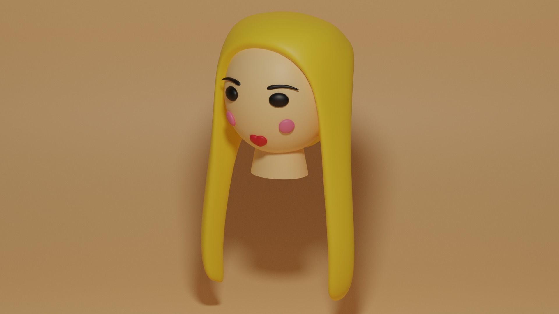 Cartoon Female 3D model_2