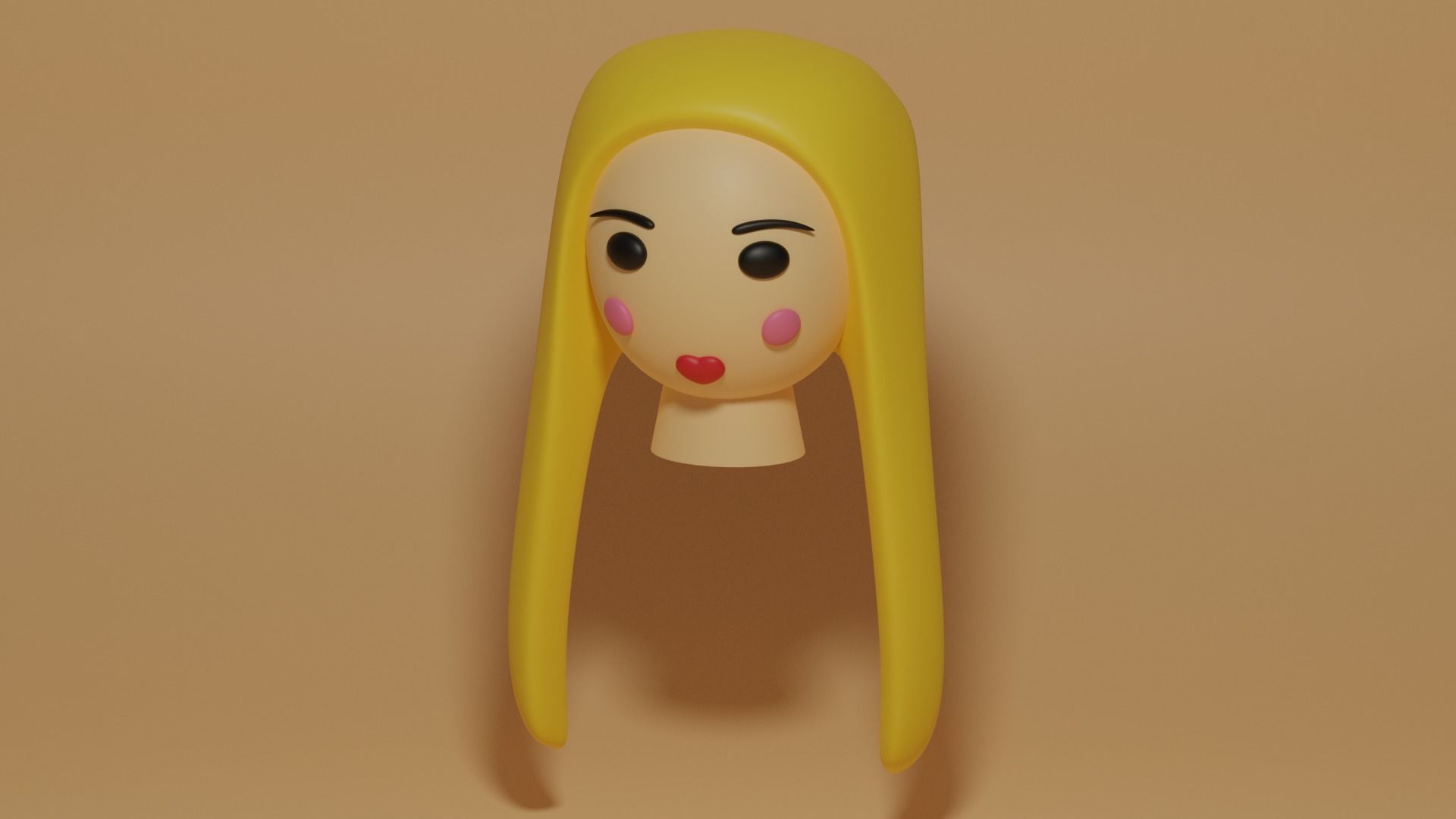 Cartoon Female 3D model_1
