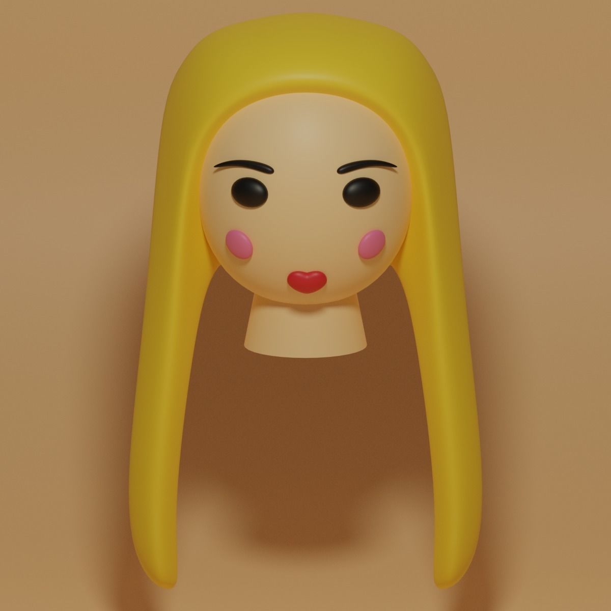 Cartoon Female 3D model_9