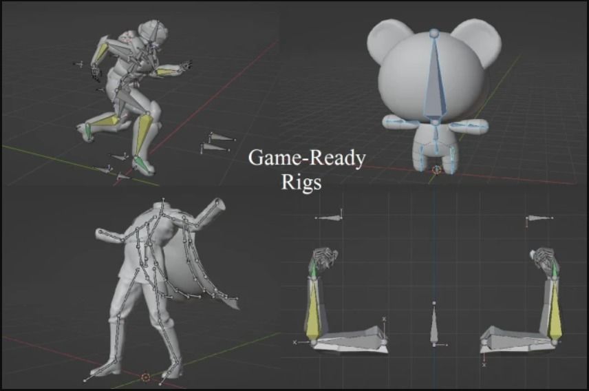 I will rig 3d model in blender for animation and game engines Low-poly 3D model_2