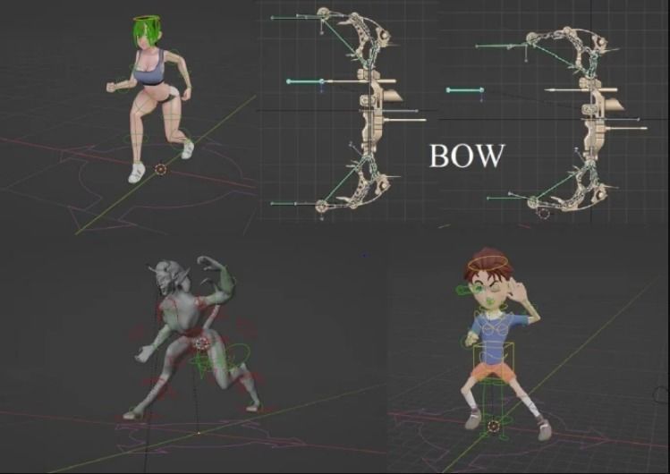 I will rig 3d model in blender for animation and game engines Low-poly 3D model_3