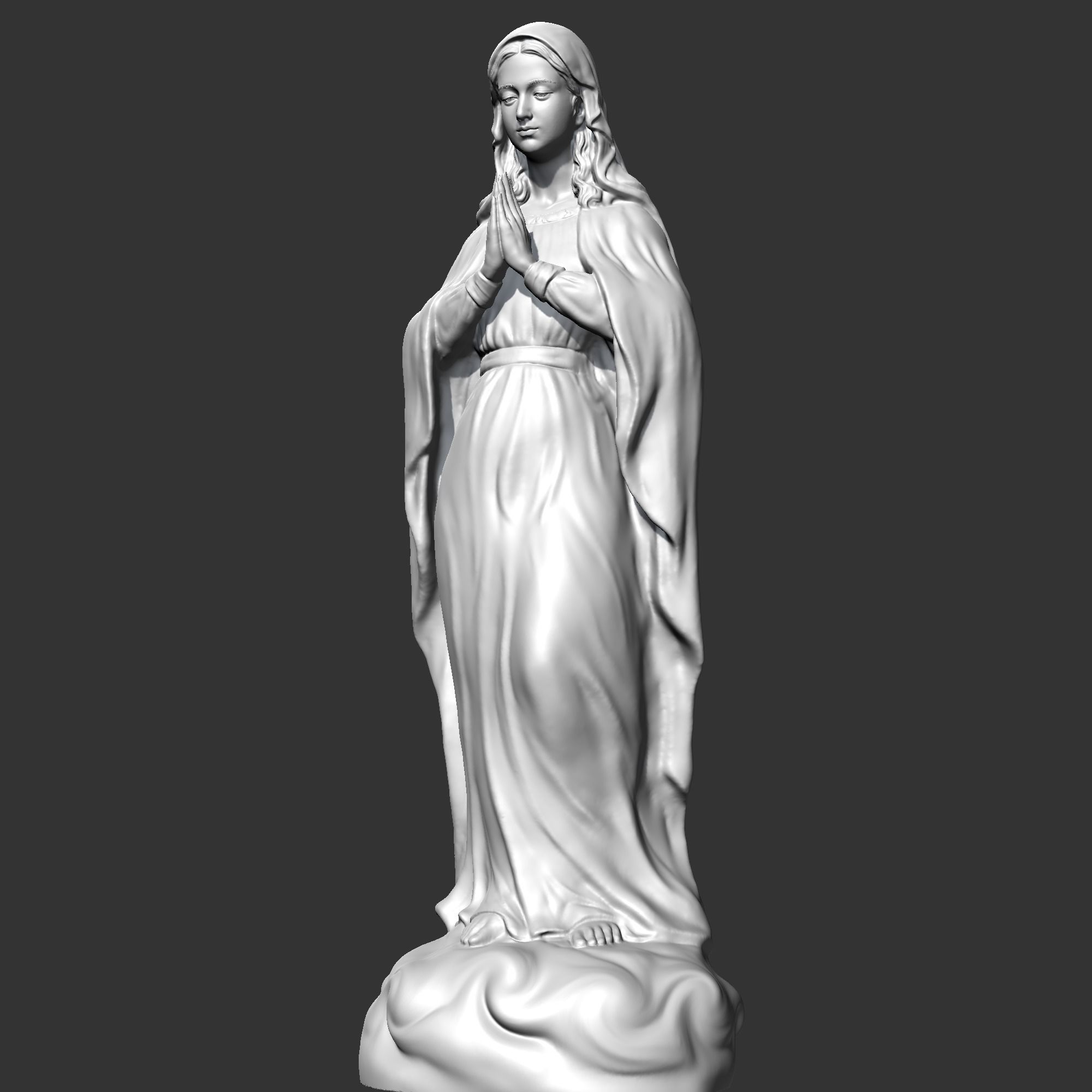 Virgin Mary Statue V2 3D print model 3D print model_1